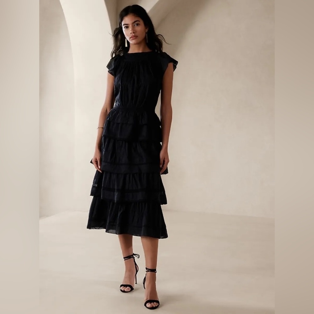 Banana Republic Selene Embroidered Midi Dress